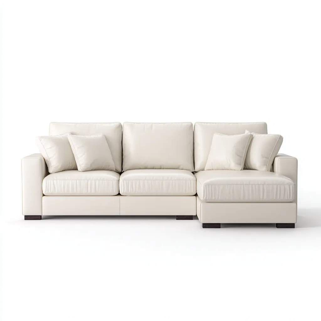 Sofá rinconero piel sintética 286x170x86 cm blanco diseño moderno para sala de estar-Nestupyard