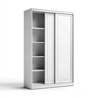 Armario con puertas correderas 120x80x190 cm - Blanco - Para dormitorio - Diseño moderno-Nestupyard
