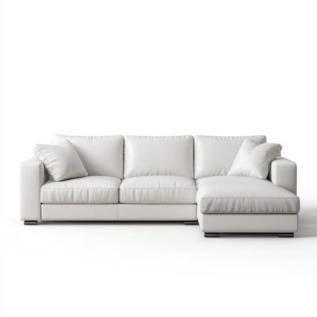 Sofá rinconero piel sintética 282x168x87 cm blanco diseño moderno para sala de estar-Nestupyard