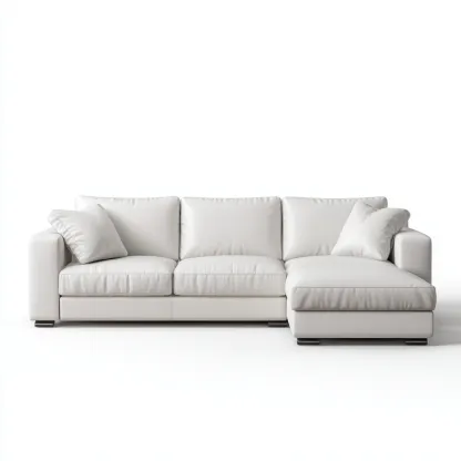 Sofá rinconero piel sintética 282x168x87 cm blanco diseño moderno para sala de estar-Nestupyard