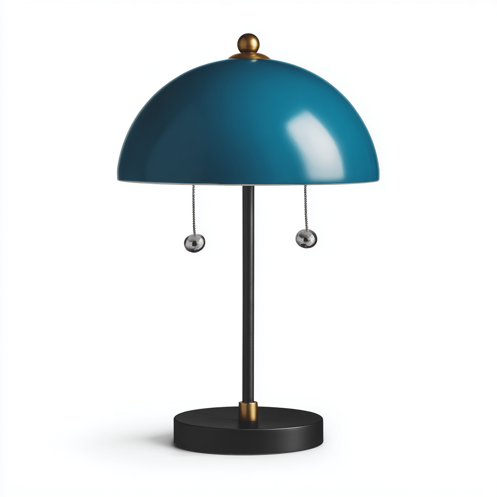 Lámpara de mesa metal 28x18x42 cm - azul - negro - dorado - diseño moderno para escritorio-Nestupyard