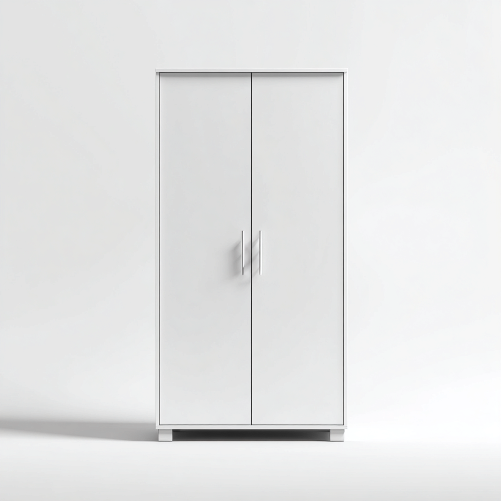 Armario blanco minimalista 98x57x189 cm - Blanco - Para dormitorio - Diseño moderno-Nestupyard