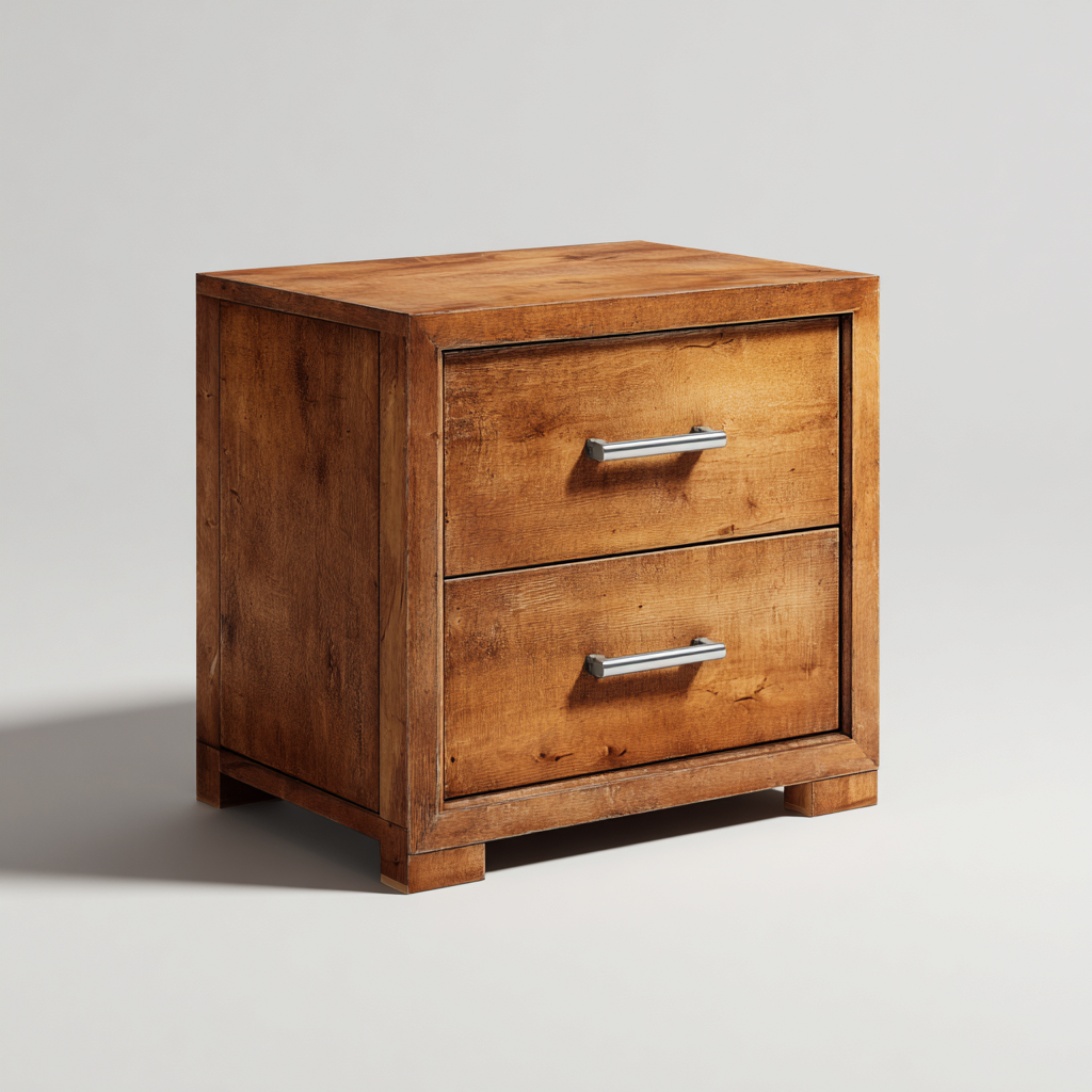 Mesita de noche de madera 45x40x55 cm - marrón - diseño moderno para dormitorio-Nestupyard