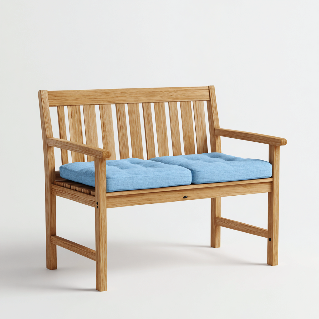 Sofá de jardín sofá madera 110x60x90 cm - azul - para jardín exterior - diseño moderno-Nestupyard