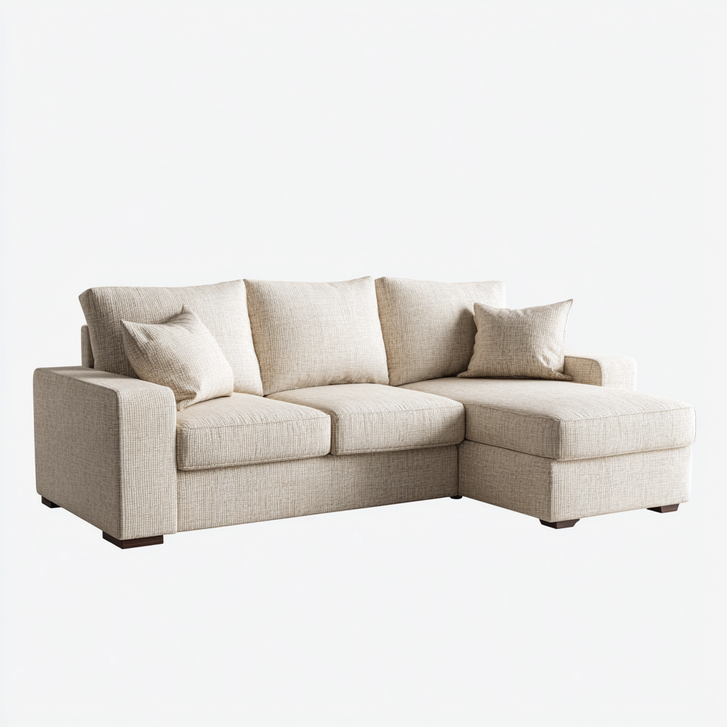 Sofá rinconero tapizado tela 275x170x86 cm - beige - diseño moderno para salón-Nestupyard