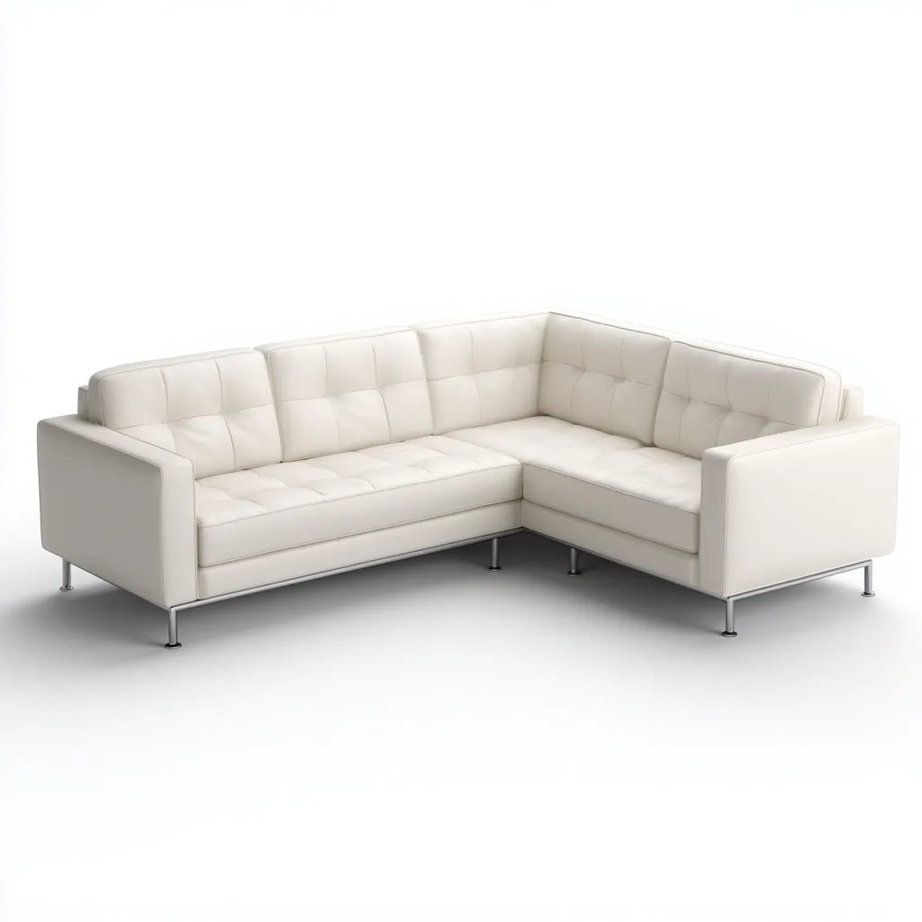 Sofá rinconero piel sintética 281x172x86 cm blanco diseño moderno para sala de estar-Nestupyard