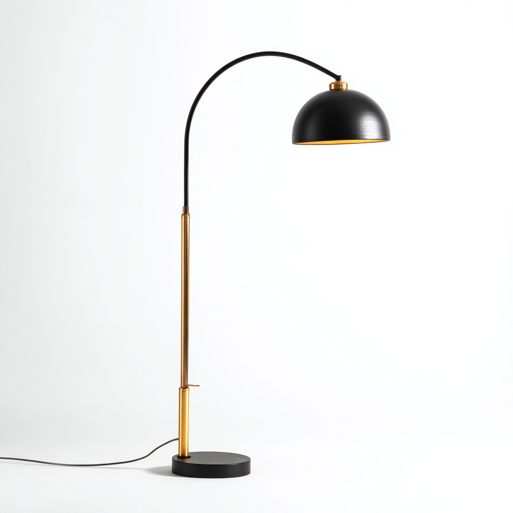 Lampara de pie metal 165x28 cm - negro - adecuada para salon - dormitorio - diseño moderno-Nestupyard