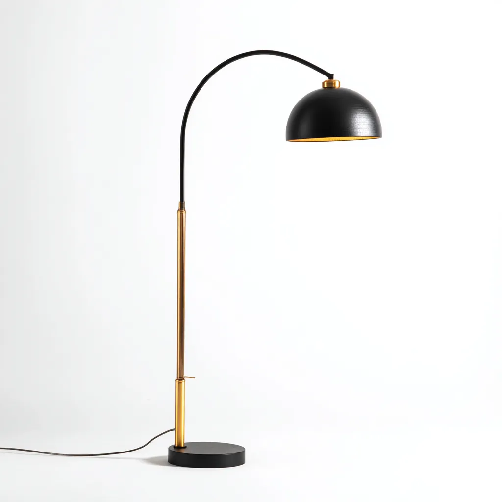 Lampara de pie metal 165x28 cm - negro - adecuada para salon - dormitorio - diseño moderno-Nestupyard