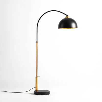 Lampara de pie metal 165x28 cm - negro - adecuada para salon - dormitorio - diseño moderno-Nestupyard