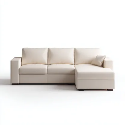 Sofá rinconero tela 265x161x84 cm blanco diseño moderno para sala de estar-Nestupyard