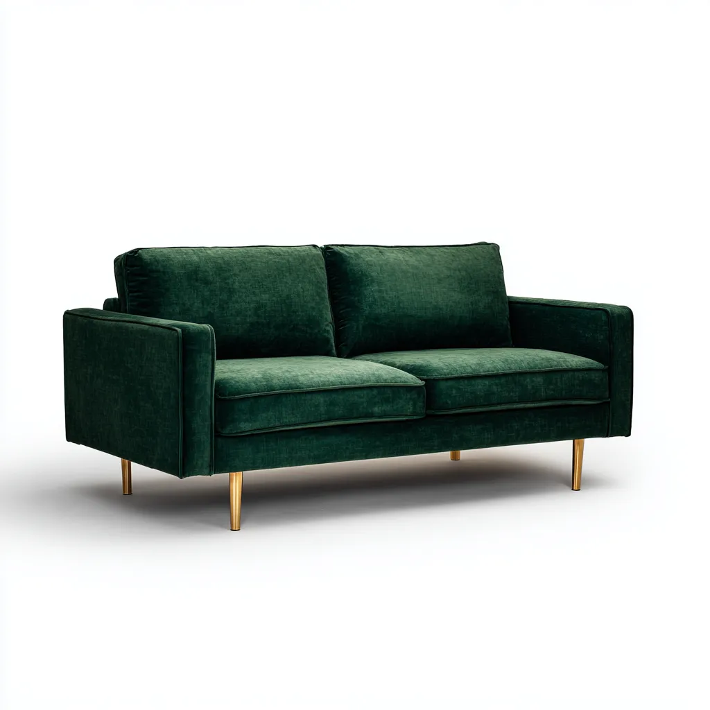 Sofá de 2 plazas tela 158x86x84 cm - verde oscuro - diseño moderno para salón-Nestupyard