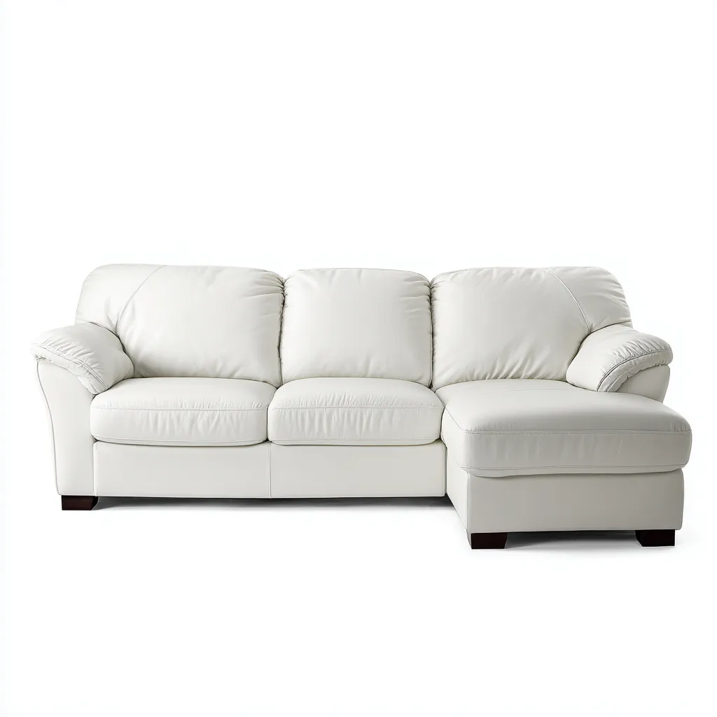 Sofá rinconero piel sintética 277x164x88 cm blanco diseño clásico moderno para sala de estar-Nestupyard