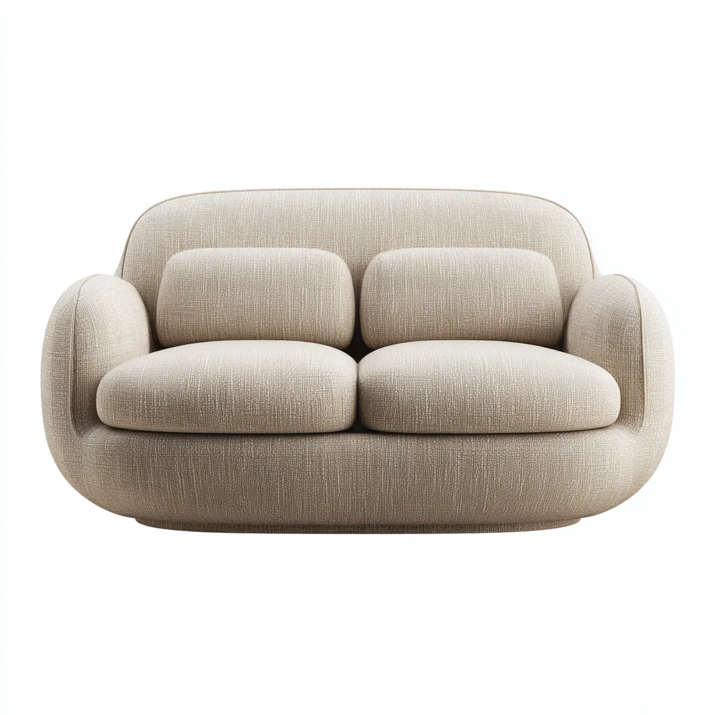 Sofá de 2 plazas tela 158x90x87 cm - beige - diseño moderno para salón-Nestupyard