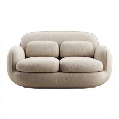 Sofá de 2 plazas tela 158x90x87 cm - beige - diseño moderno para salón-Nestupyard