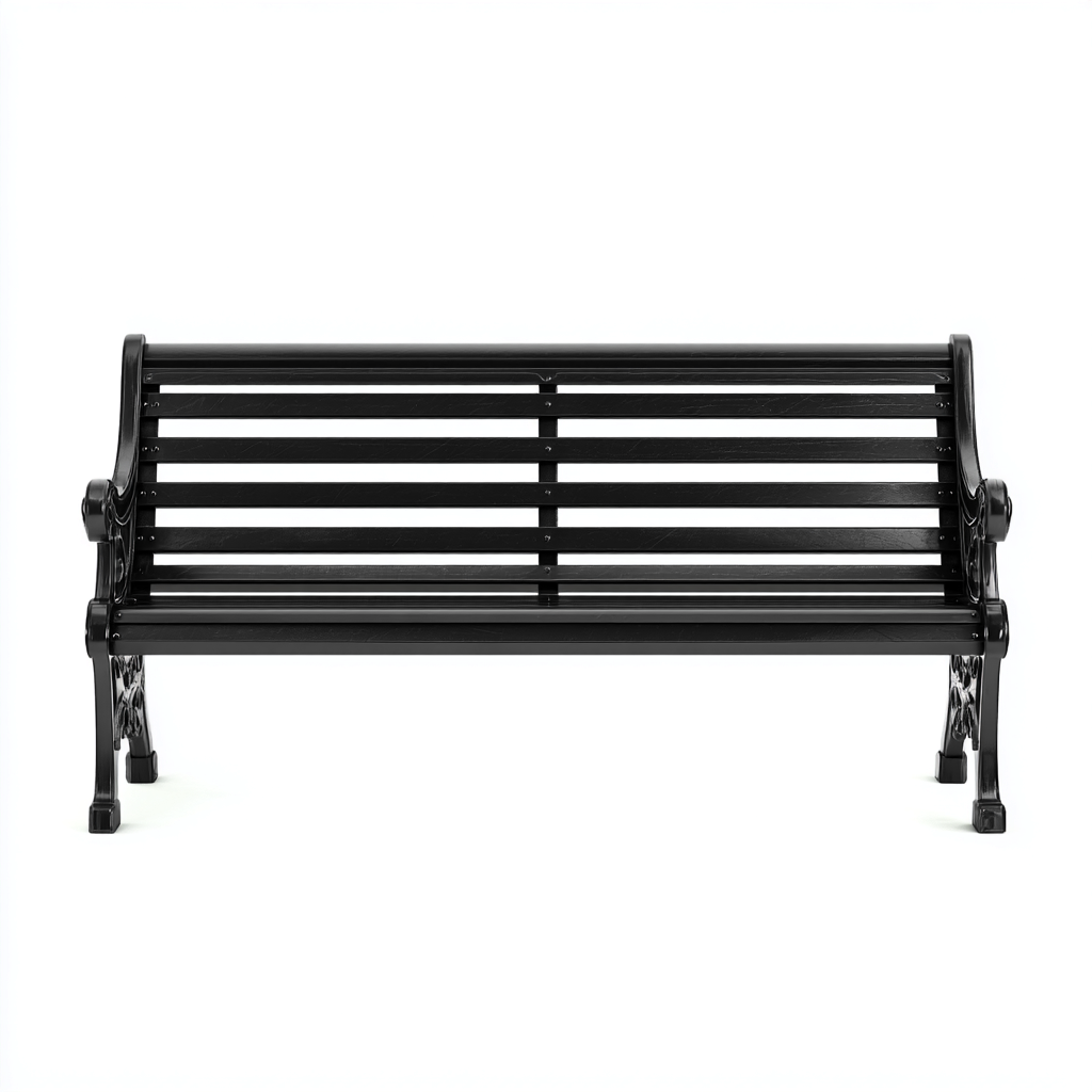 Banco de jardín metal 130x55x80 cm - negro - diseño clásico adecuado para exteriores y jardín-Nestupyard