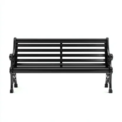 Banco de jardín metal 130x55x80 cm - negro - diseño clásico adecuado para exteriores y jardín-Nestupyard