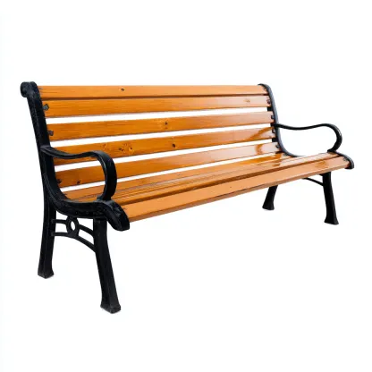 Banco de jardín madera metal 152x62x90 cm - marrón - negro - estilo clásico adecuado para exteriores y jardín-Nestupyard