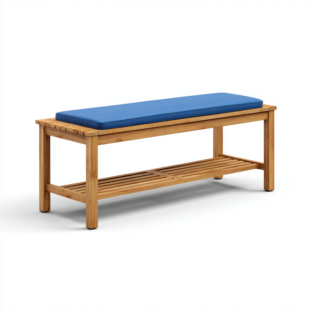 Sofá de jardín sofá madera 120x35x45 cm - azul - para jardín exterior - diseño moderno-Nestupyard