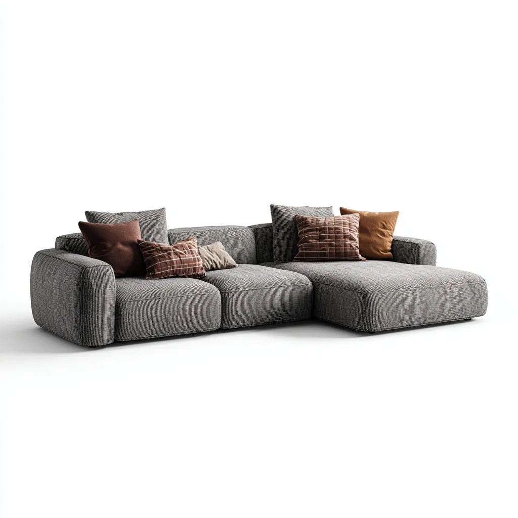 Sofá rinconero tapizado tela 285x185x82 cm - gris - diseño moderno para salón-Nestupyard