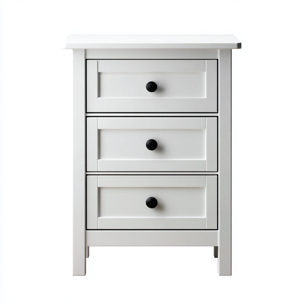 Mesita de noche de madera 45x38x68 cm - blanco - negro - estilo moderno para dormitorio-Nestupyard