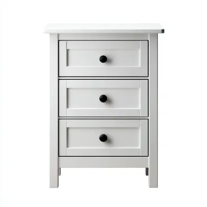 Mesita de noche de madera 45x38x68 cm - blanco - negro - estilo moderno para dormitorio-Nestupyard