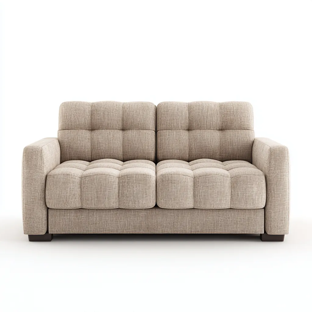 Sofá de 2 plazas tela acolchada 165x92x88 cm - beige - diseño moderno para salón-Nestupyard