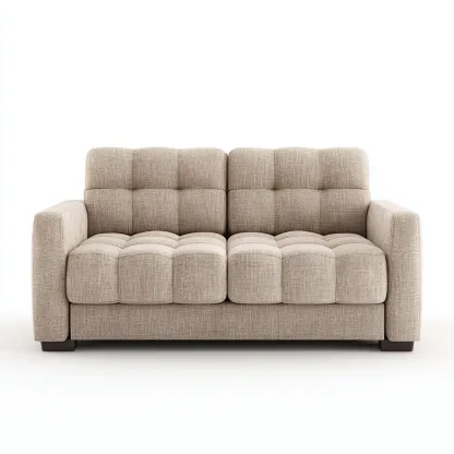 Sofá de 2 plazas tela acolchada 165x92x88 cm - beige - diseño moderno para salón-Nestupyard