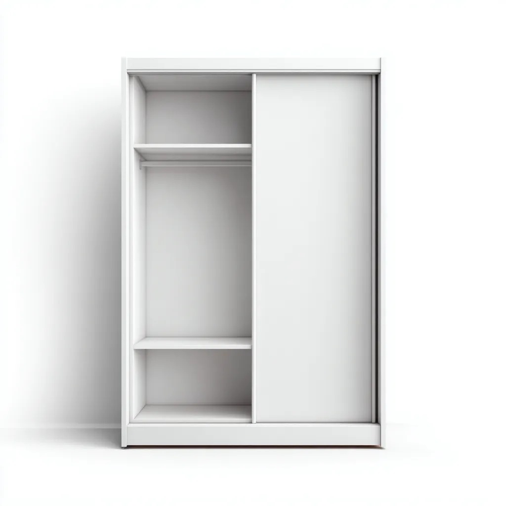Armario blanco con puerta corredera 102x57x188 cm - Blanco - Para dormitorio - Diseño moderno-Nestupyard