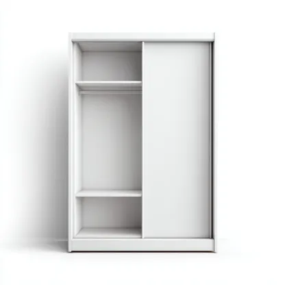 Armario blanco con puerta corredera 102x57x188 cm - Blanco - Para dormitorio - Diseño moderno-Nestupyard