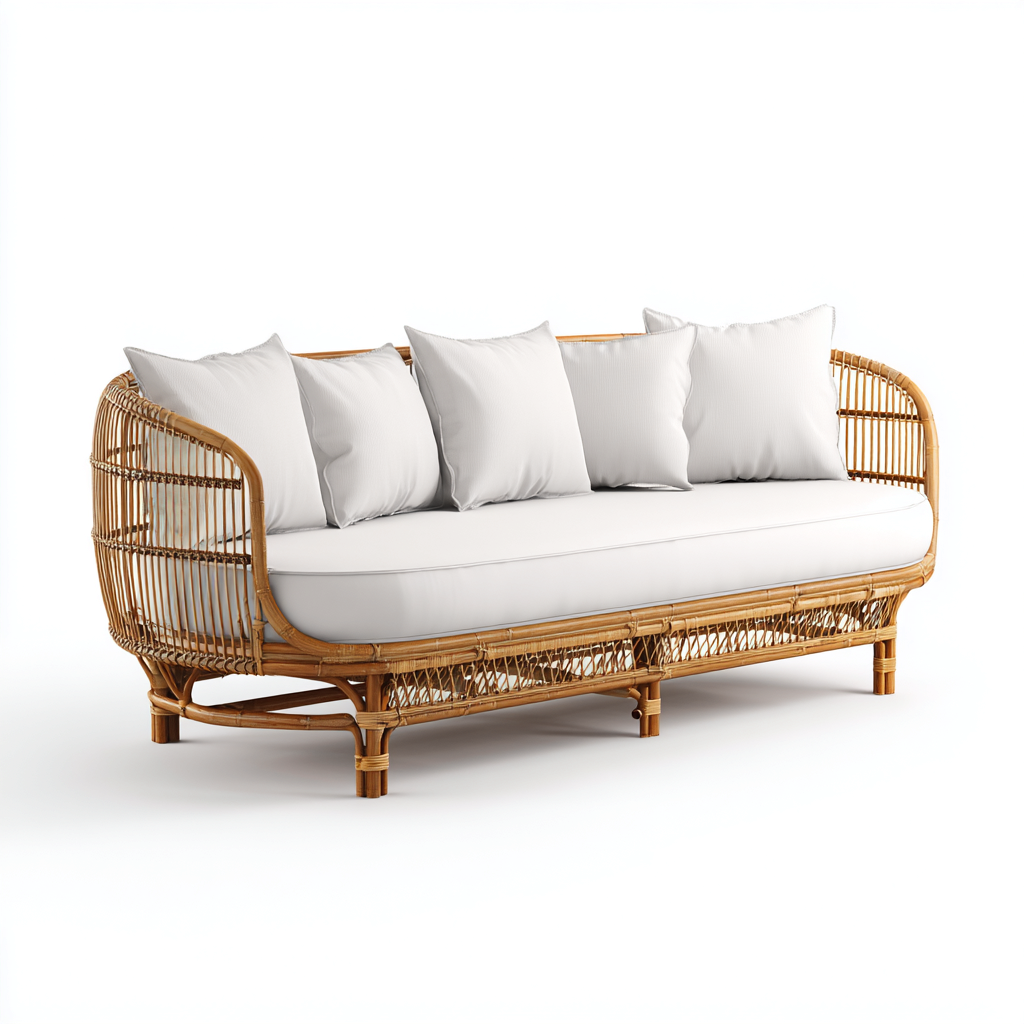 Sofá de jardín ratán 185x78x82 cm - blanco - apto para exterior - diseño contemporáneo-Nestupyard