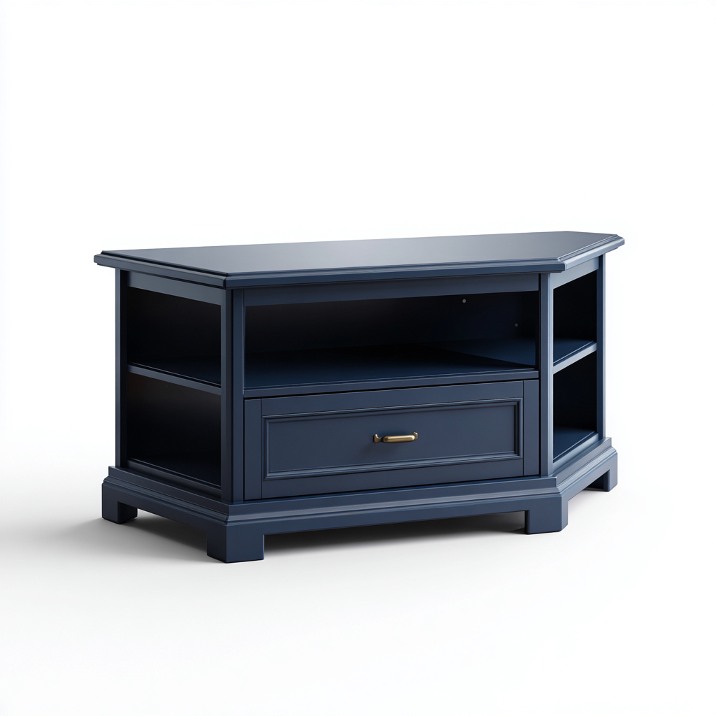 Mueble de TV - Madera - 120x45x60 cm - Azul oscuro - Diseño clásico para sala de estar-Nestupyard