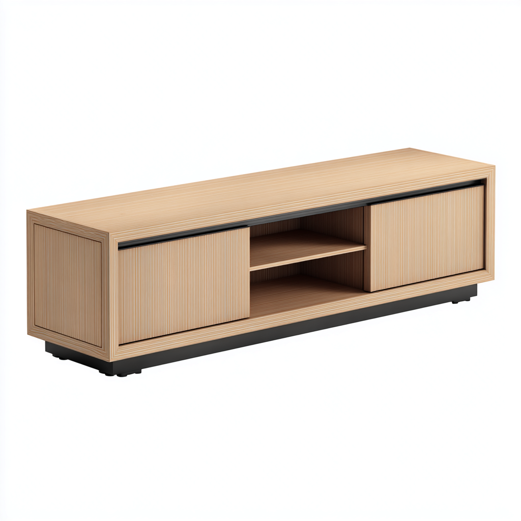 Mueble de TV - Madera - 160x40x50 cm - Natural - Diseño moderno para sala de estar-Nestupyard