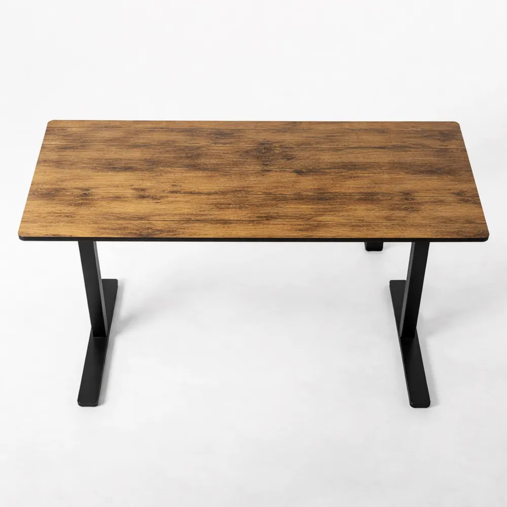 Bureau Électrique Réglable en Hauteur 152x60 cm avec Plateau en Bois