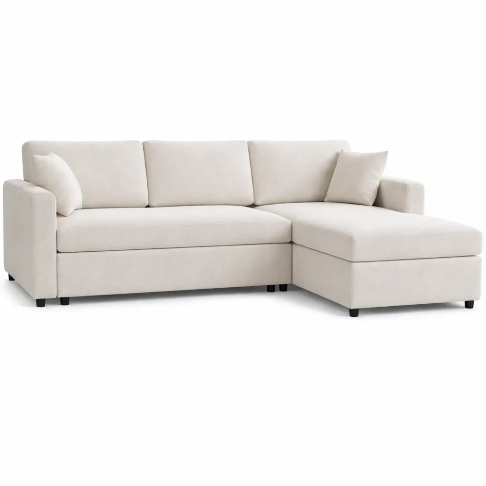 Canapé d'angle réversible convertible avec rangement - 3 places