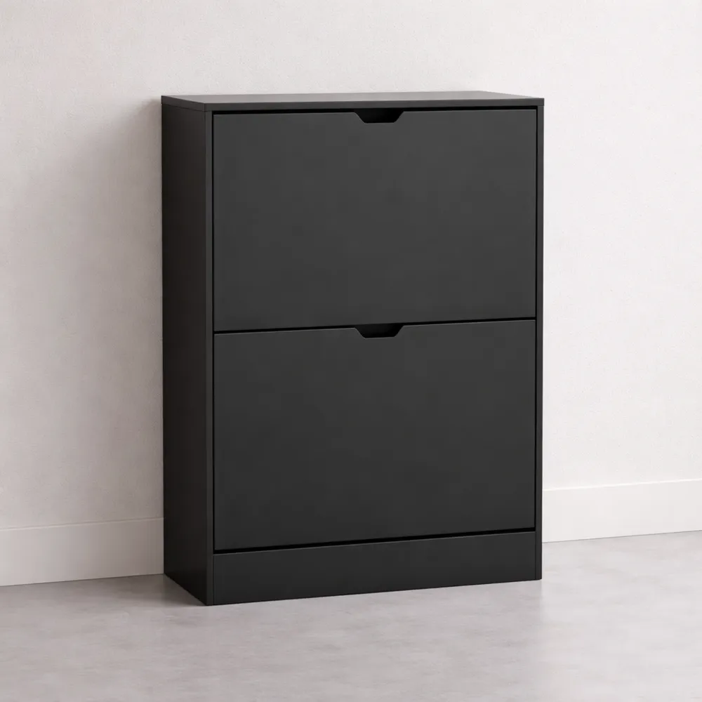 Meuble à chaussures compacte avec tiroirs rabattables