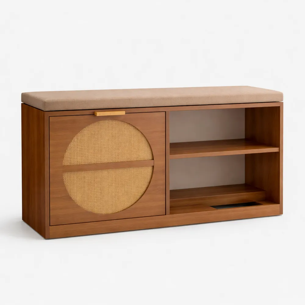 Banc d'entrée avec rangement et tiroirs doubles