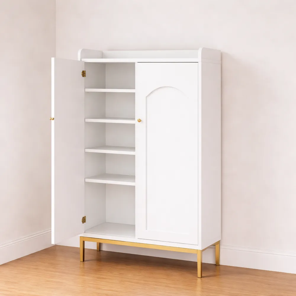 Armoire à Chaussures 5 Niveaux avec Séparateur Réglable, Grande Capacité, Blanc