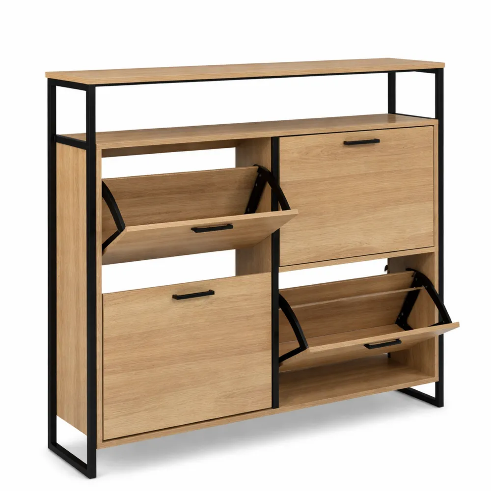 Armoire à chaussures 4 portes avec étagère supérieure