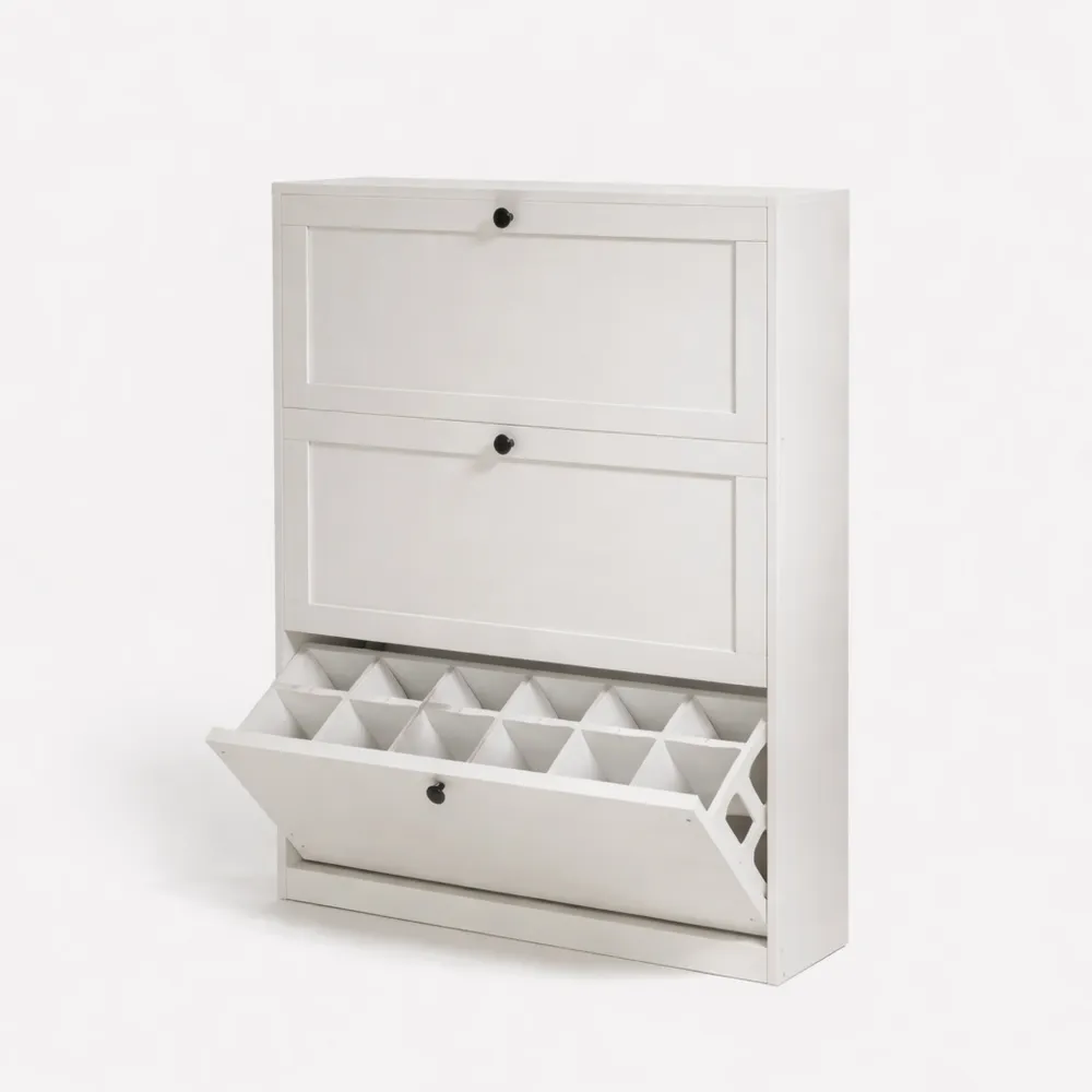 Armoire de Rangement à Chaussures avec Séparateurs Réglables pour Entrée, Blanc