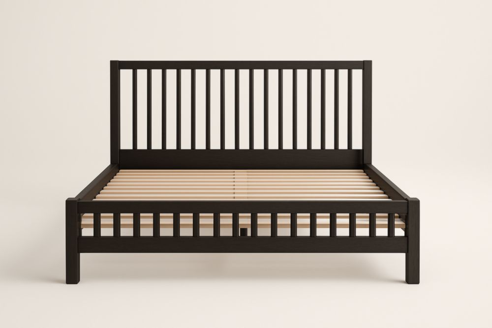 Struttura letto in Legno massello Nero 200x160x100 cm