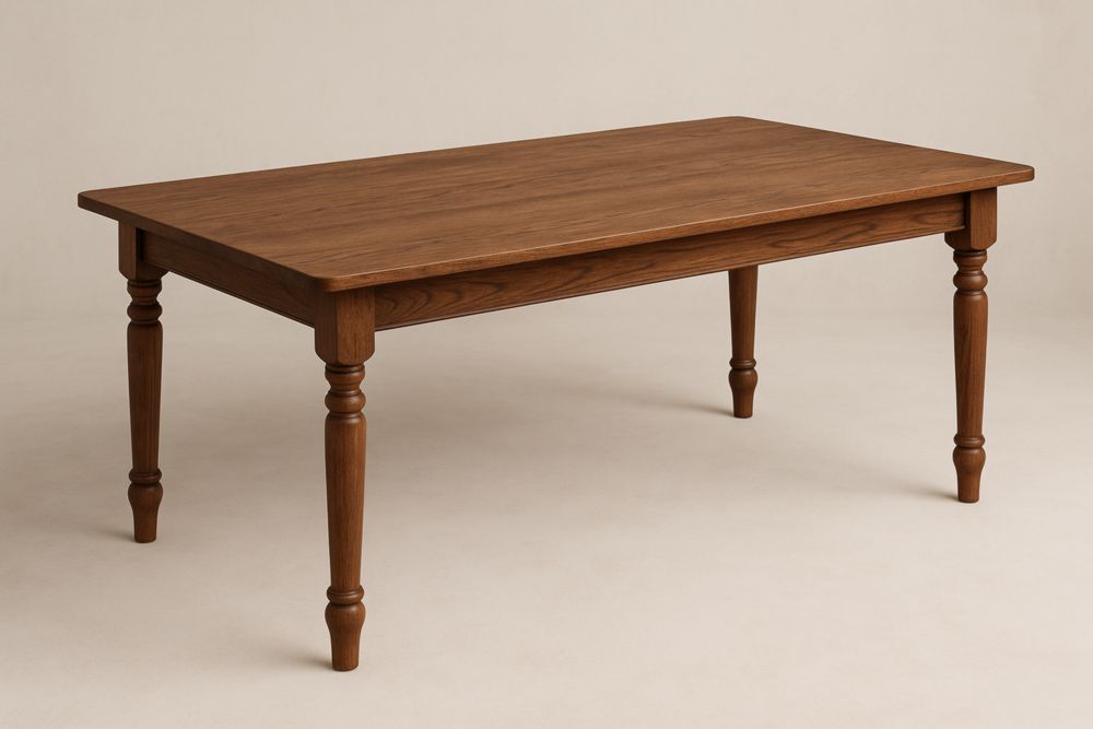 Tavolo da pranzo rettangolare in legno di quercia marrone