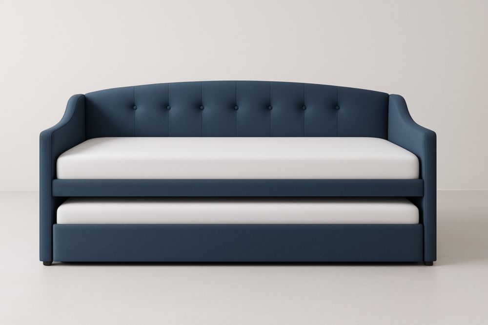 Divano Letto con Letto Estraibile Blu Poliestere