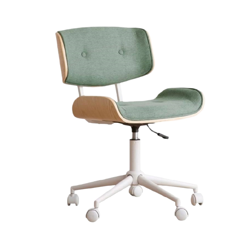 Chaise de bureau pivotante en tissu et bois - 45 x 55 x 90-cozivahome