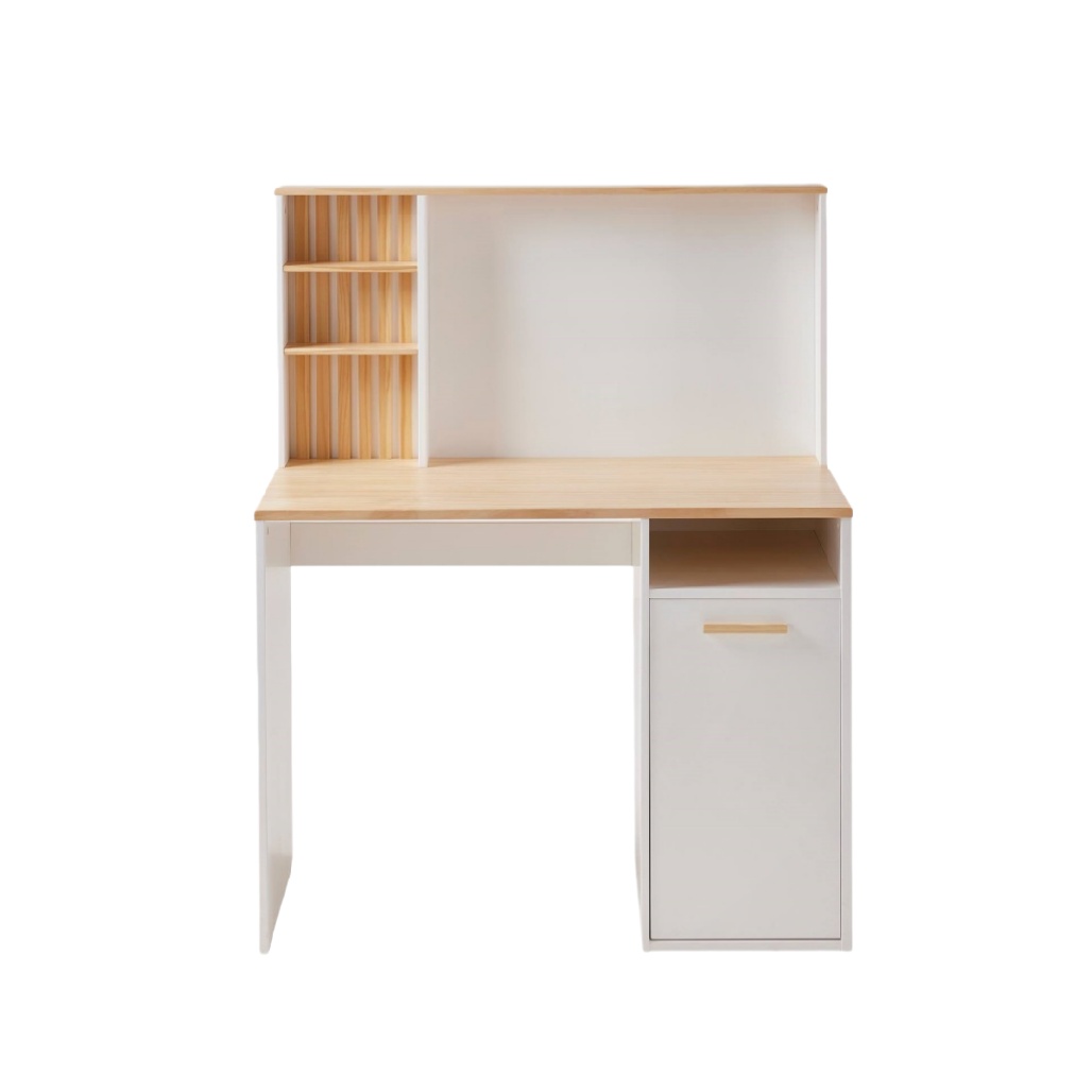 Bureau de travail avec étagères en bois et MDF pour bureau à domicile - 120 x 60 x 150-cozivahome