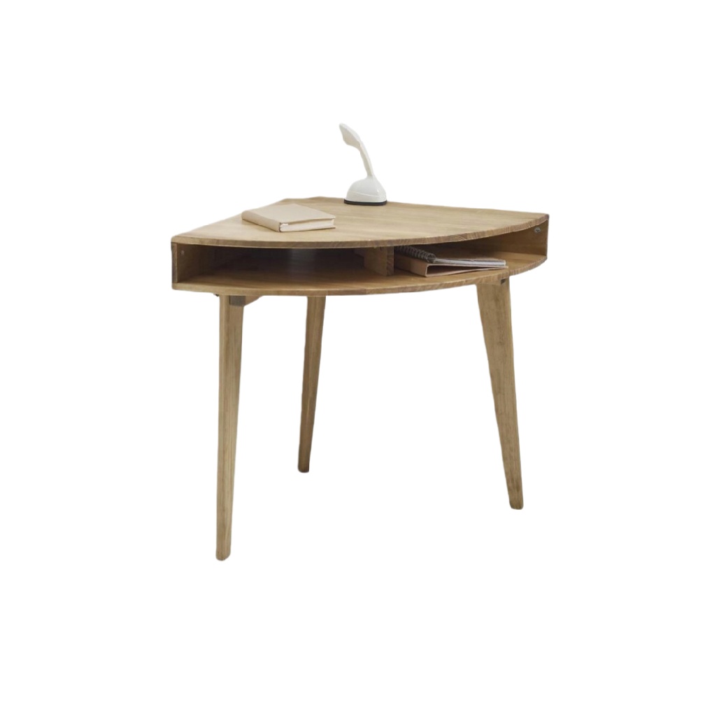 Table d'angle pour bureau en bois naturel - 70 x 50 x 75-cozivahome
