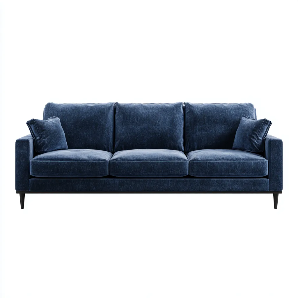 Sofás de 3 plazas - tela - 220x95x90 cm - azul oscuro - estilo moderno-Havenupbay