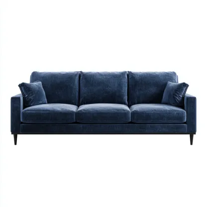 Sofás de 3 plazas - tela - 220x95x90 cm - azul oscuro - estilo moderno-Havenupbay