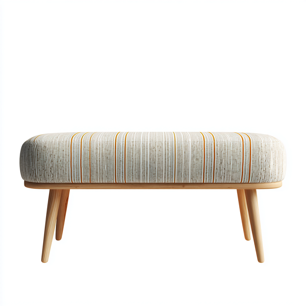 Banco de entrada - madera - tapizado - 110x40x45 cm - blanco-gris-amarillo - diseño nórdico-Havenupbay