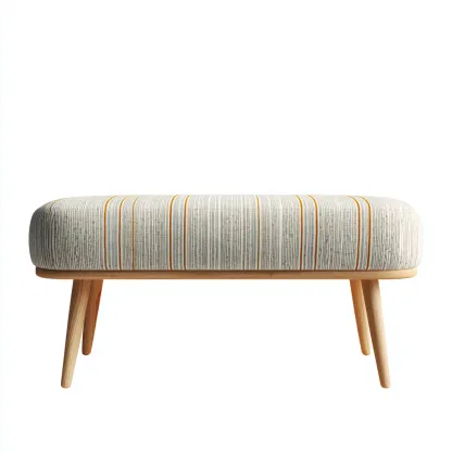 Banco de entrada - madera - tapizado - 110x40x45 cm - blanco-gris-amarillo - diseño nórdico-Havenupbay
