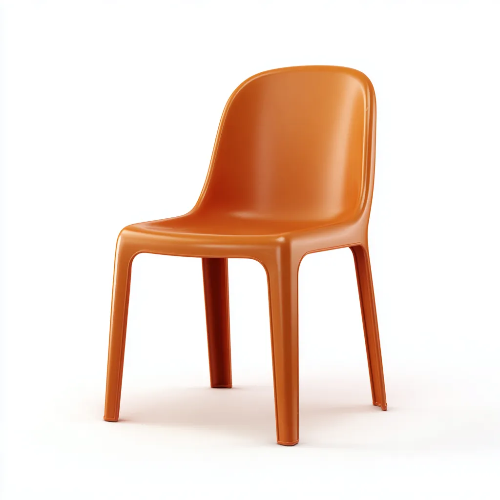Silla de jardín - plástico - 50x54x81 cm - naranja - diseño moderno-Havenupbay